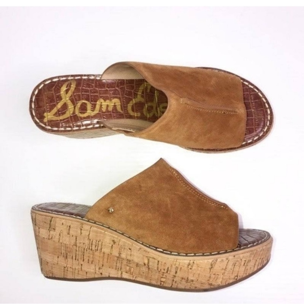 NEW SAM EDELMAN Ranger Brown Suede Platform Sandal - Picture 7 of 8